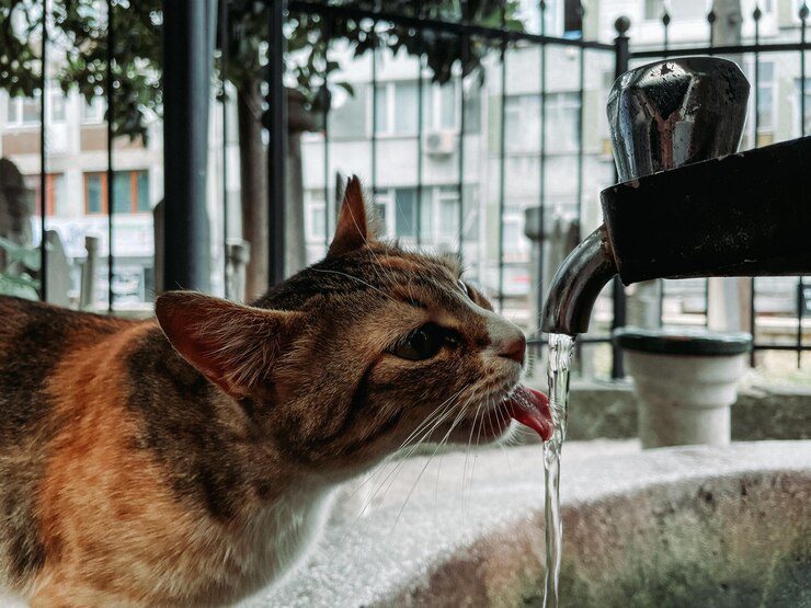 gato bebendo agua obstrucao em gatos clinica veterinaria